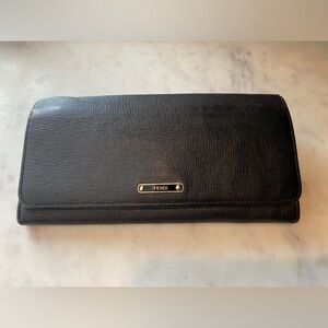 Fendi Safiano leather Continental wallet